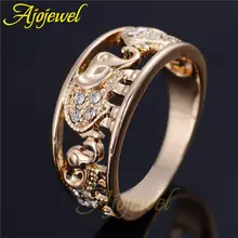 2016 Ajojewel 6 5 10 5 Hot Sale 18K Plated Elegant Clear Crystal Gold Elephant Animal