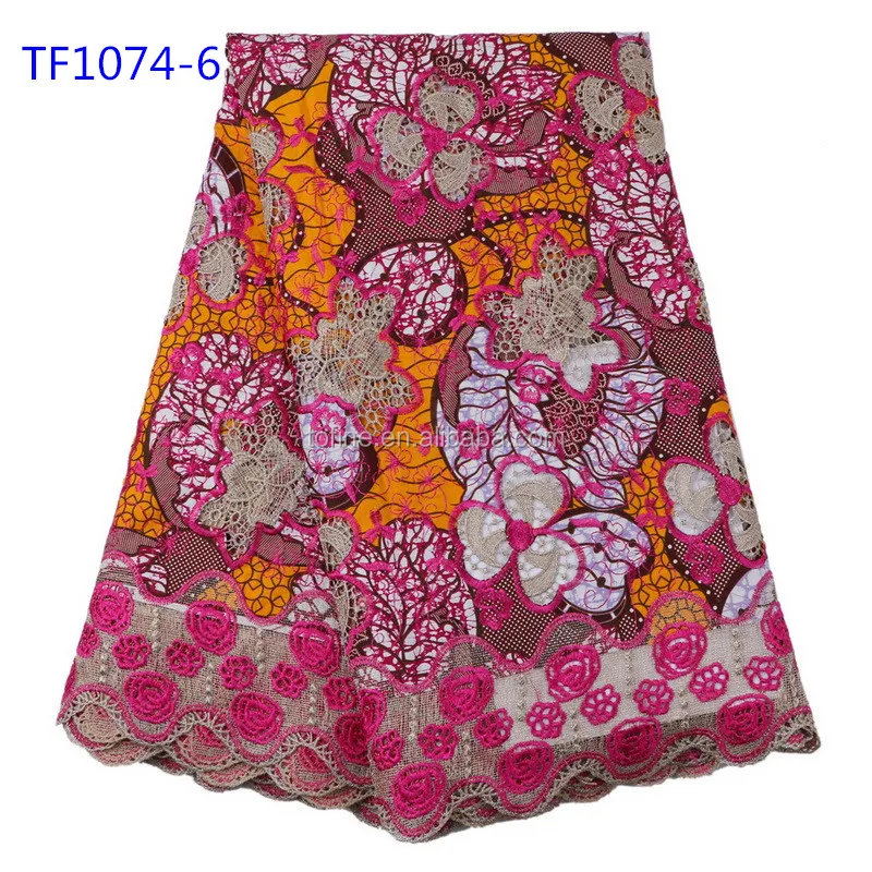 Восковые кружевные ткани Африканское восковое кружево 100% хлопок воск Анкары Голландии для женской