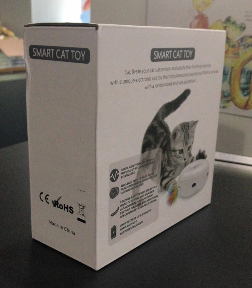 Интерактивная электрическая Умная игрушка для кошек в форме пончика, электрическая игрушка для собак, игрушки для домашних животных с пером