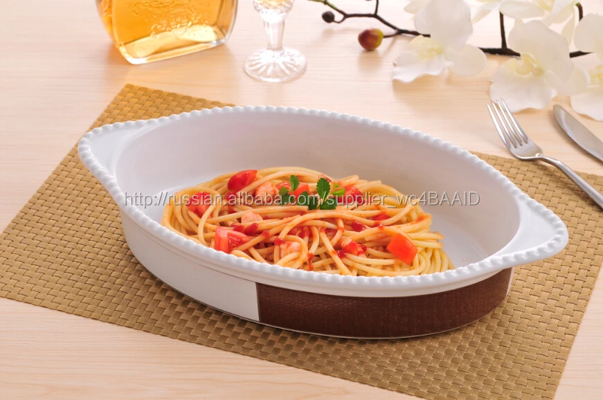 Китай Завод Овальный Керамический Формы Для Выпечки С Наклейке