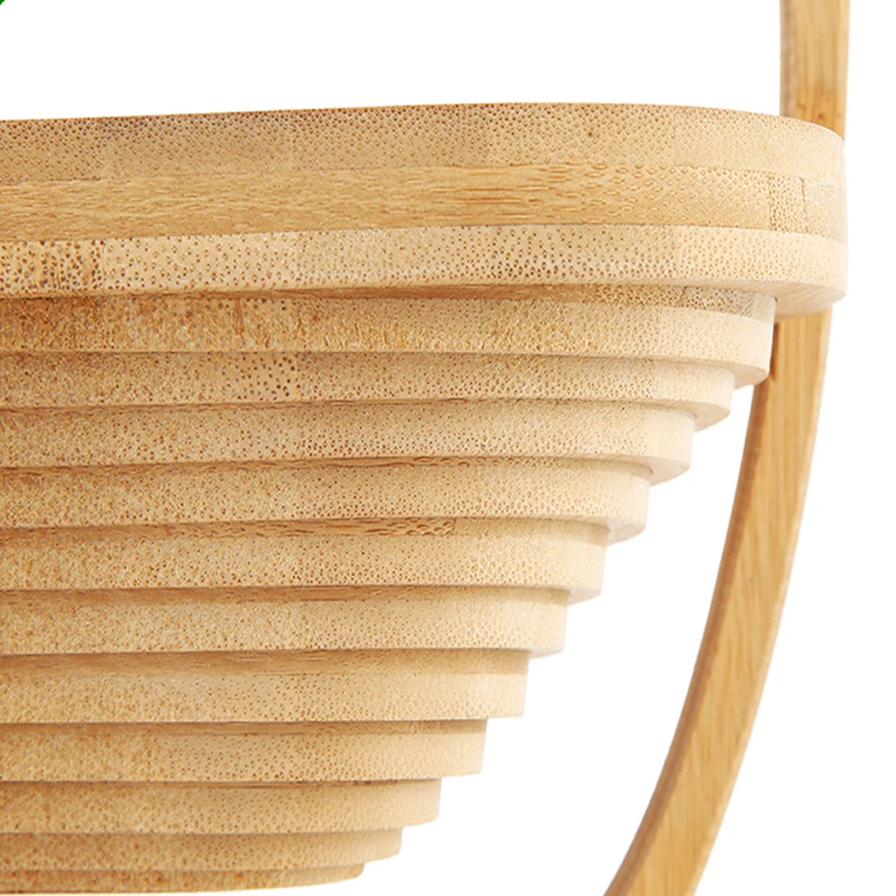 Small Medium Large Size Apple Shaped Wholesale Wood Bamboo Hanging Basket Set for Snacks and Nuts Tray