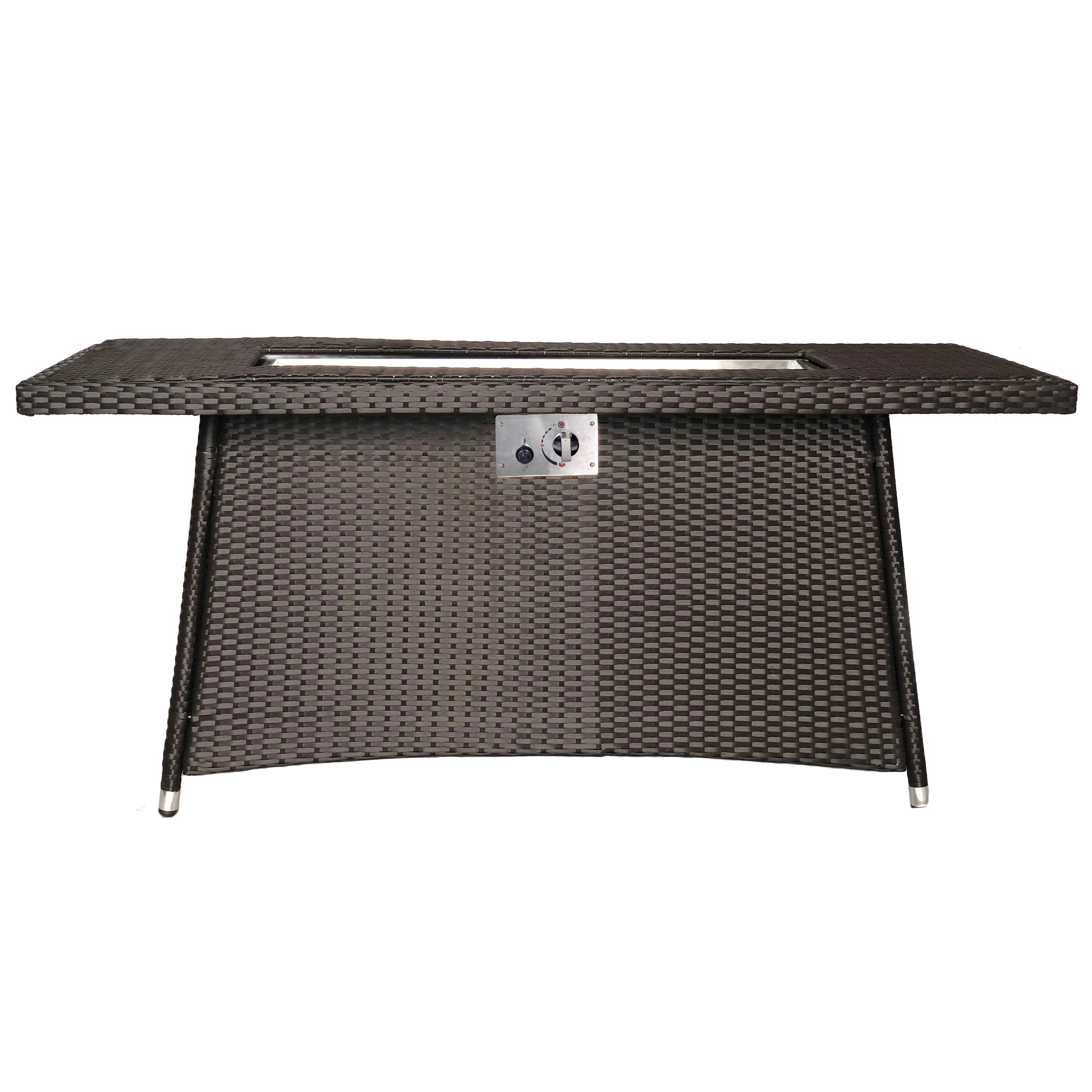 rattan with fire pit table