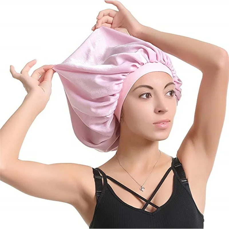 Extra Large Satin Silk Sleep Bonnet Cap 