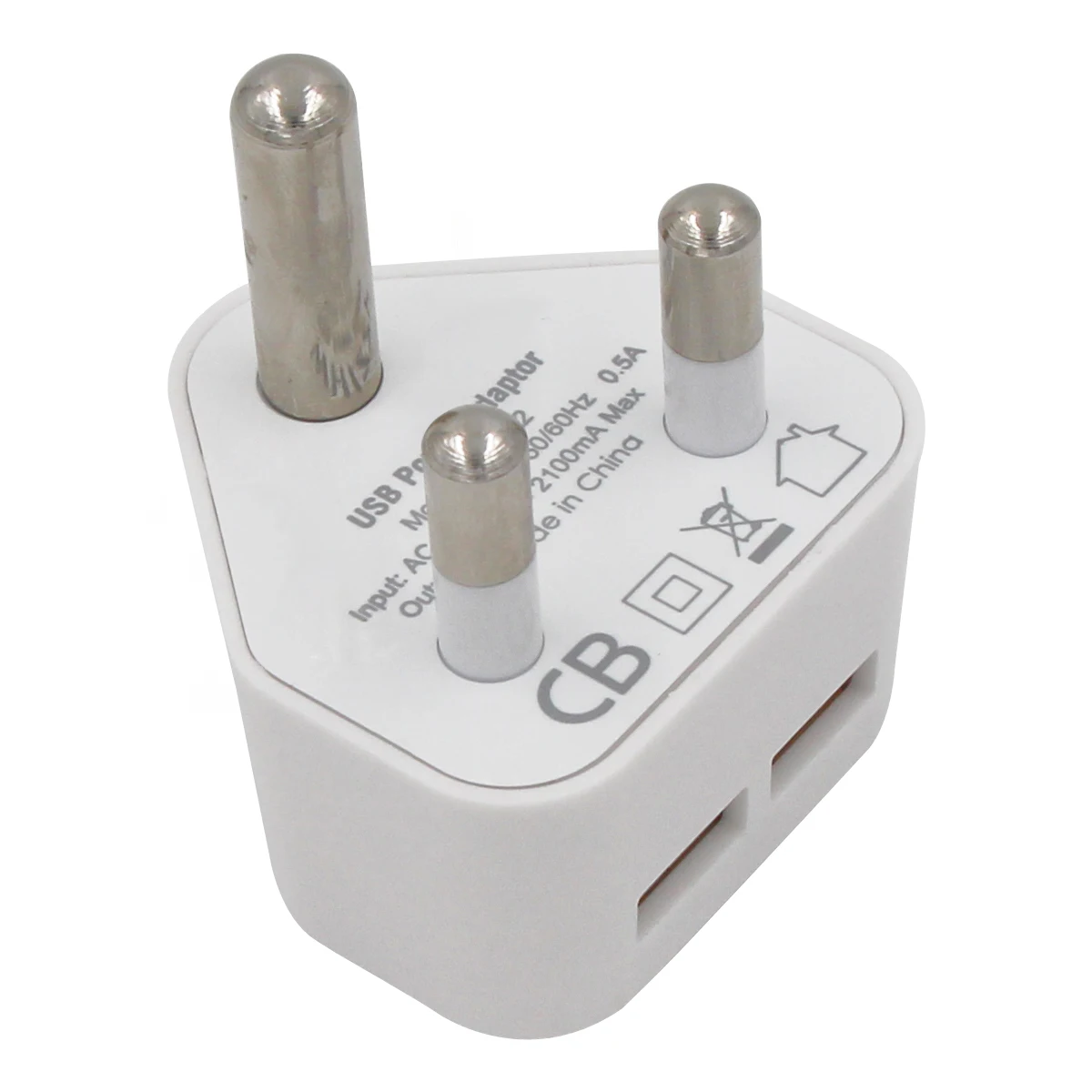 Lot De 3 Adaptateurs Secteur EU 2 Pins Avec Port USB - Chargeur Téléphone Blanc - Neuf Maxstore
