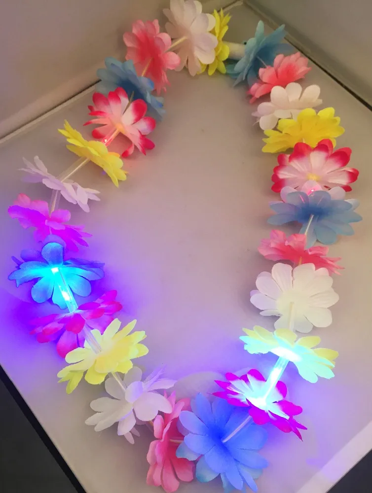 LED Light up Flashing Hawaiian Flower Leis