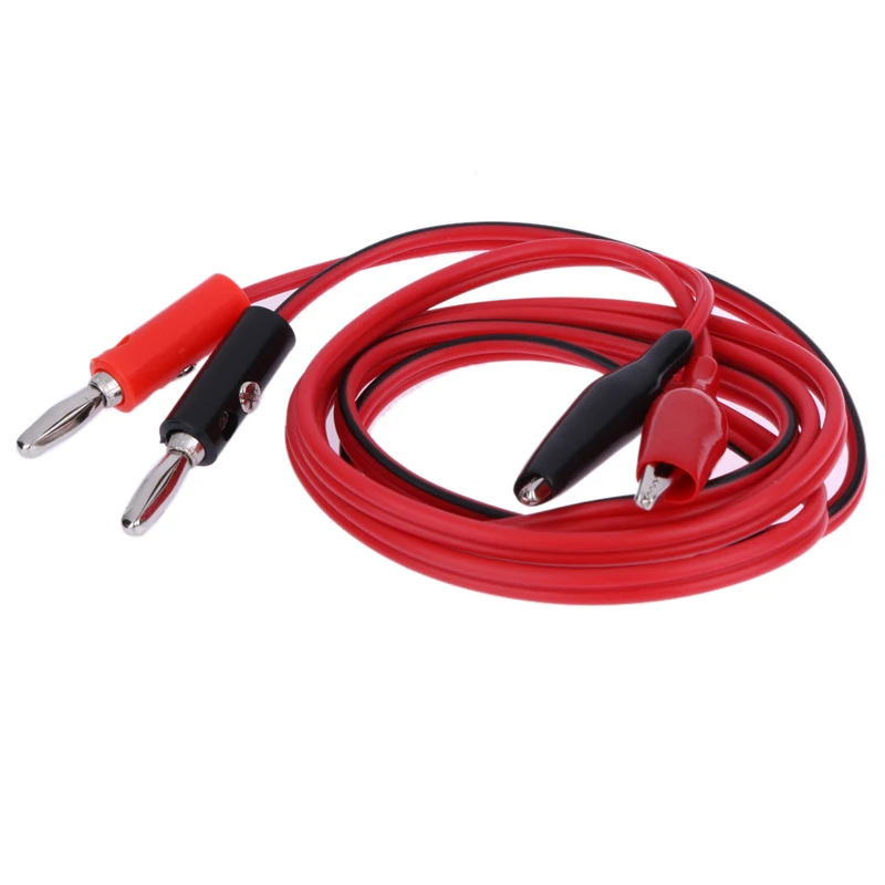 Multimeter Alligator Test Lead Clip to 4mm Probe Cable Cord 1Meter 