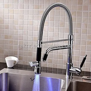 High Quality Modern Pull-down Kitchen Faucets with led light
