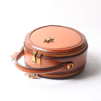 Bee Leather Circle Bag