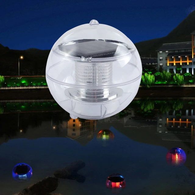 Ningbo manufacture multicolor plastic waterproof ball floating solar led light