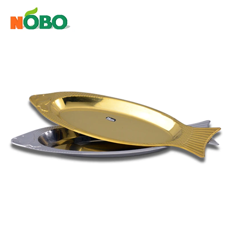 Fish Shape Magnetic Stainless Steel Serving Tray Dinner Plate