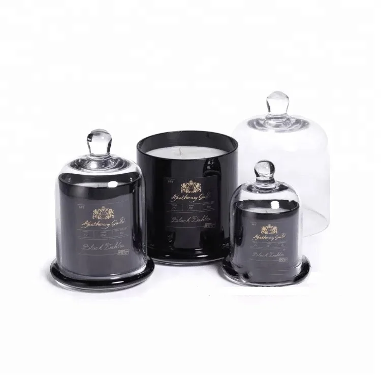 Free Sample Luxury Glass Dome Candle Holder Domed Glass Candle Jar