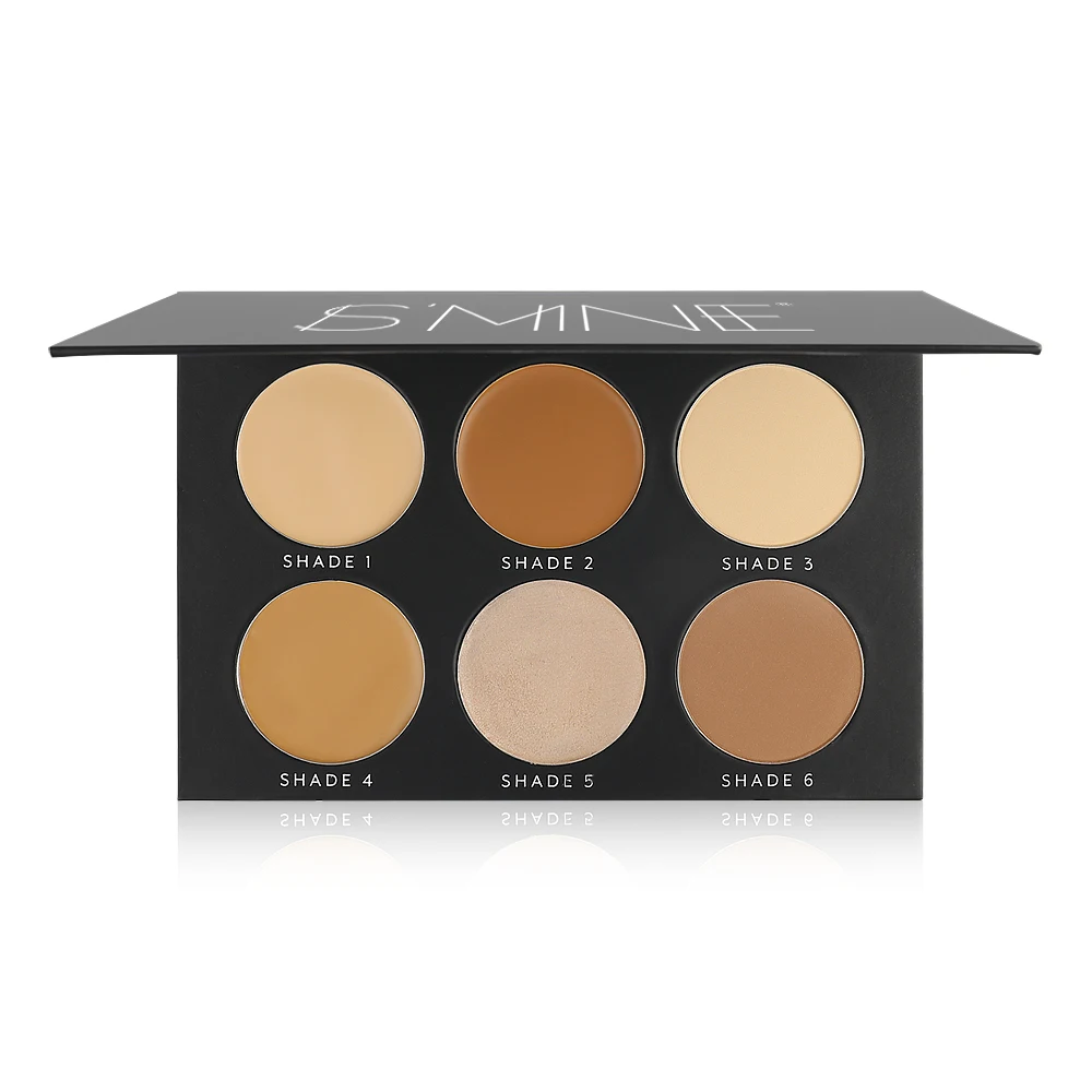 6-Color Contour Kit with Cream Highlighting Powder Palette for Dark Skin Tone for Daily