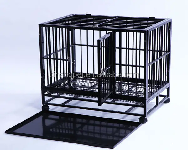 heavy duty square tube xxl dog cage with four wheels for sale