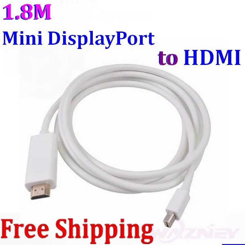 
 1,8 м 6FT Thunderbolt мини дисплей порт дисплейный порт minidp типа «папа» HDMI мужской конвертер кабель для Apple Mac Macbook подходит для Mac Pro,  