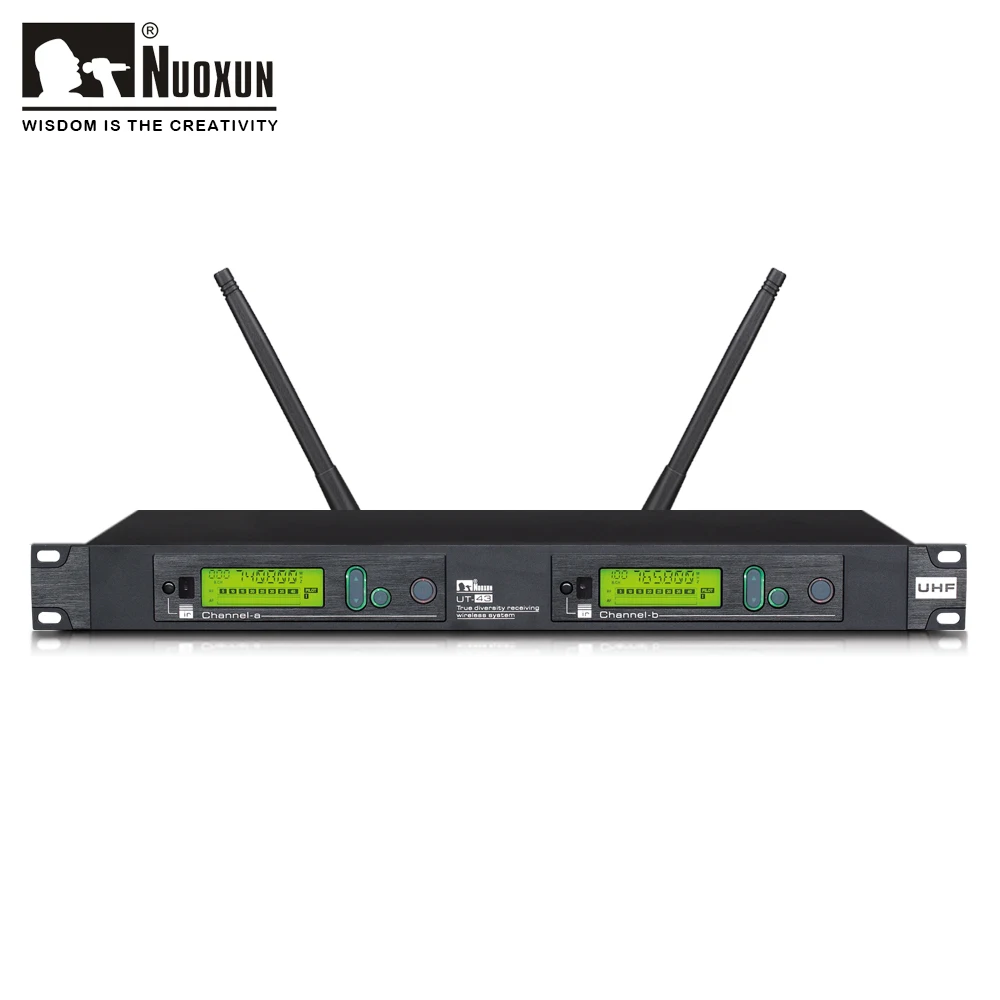 Профессиональный двухканальный True разнообразие УВЧ беспроводной микрофон