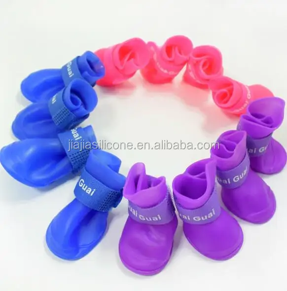 Pet products Собака обувь Для Дождя Дней Конфеты цвет Тедди Antislip Водонепроницаемый собака Резиновая Дождь