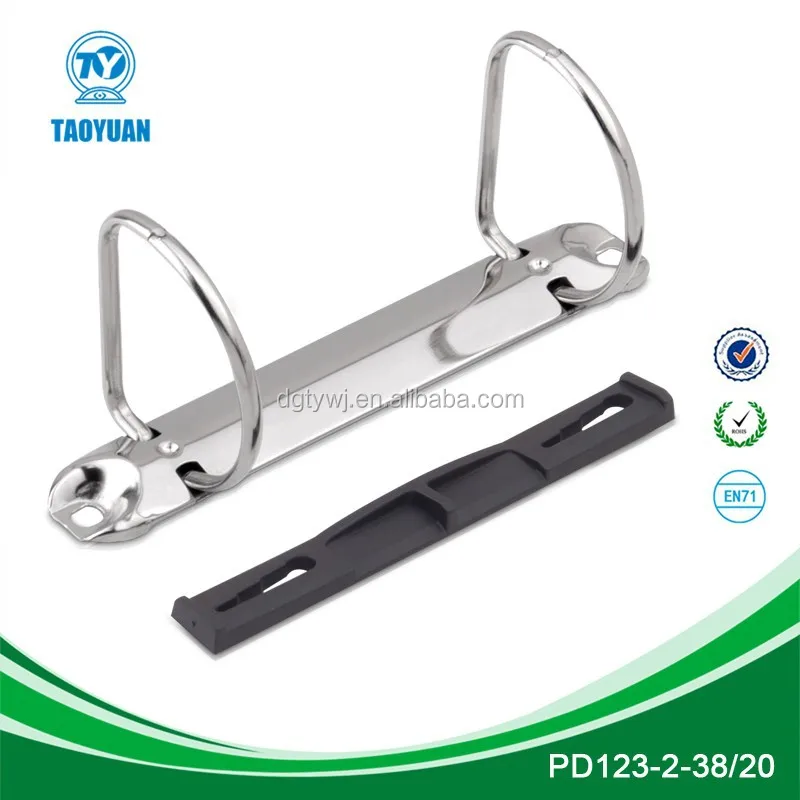 Metal D Shape 2 Ring Binder Mechanism with Plastic Compressor bar