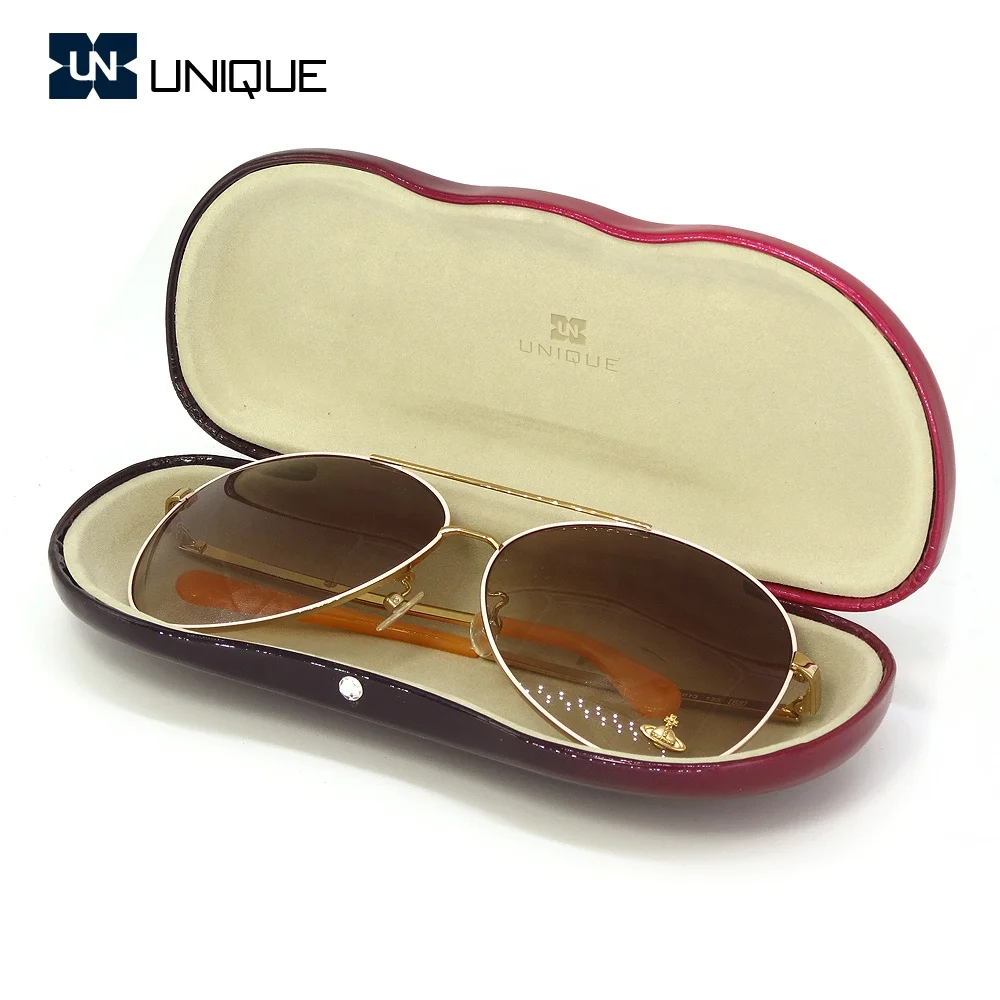 Unique Designer Glitter Metal Pu Optical Glasses Case Eyeglass Cases  Wholesale