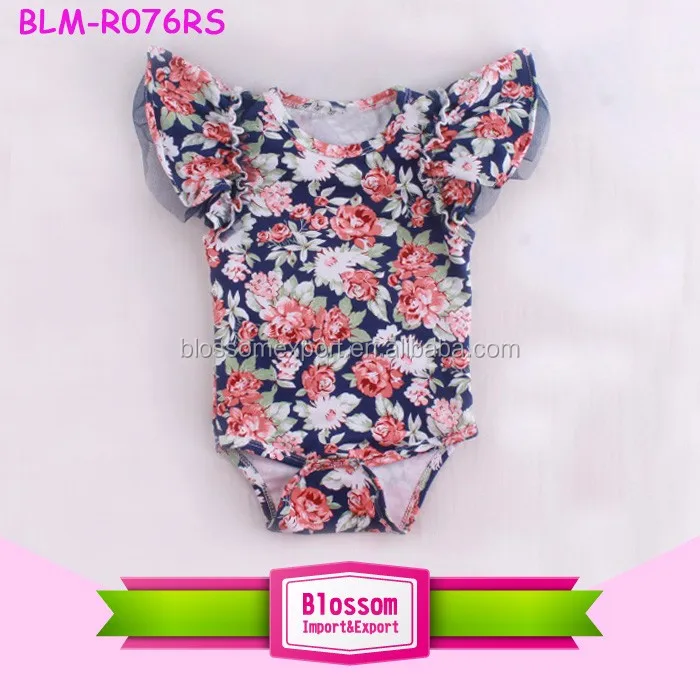 Wholesale Summer Blank Newborn Baby Girl Clothes Solid Color Ruffle