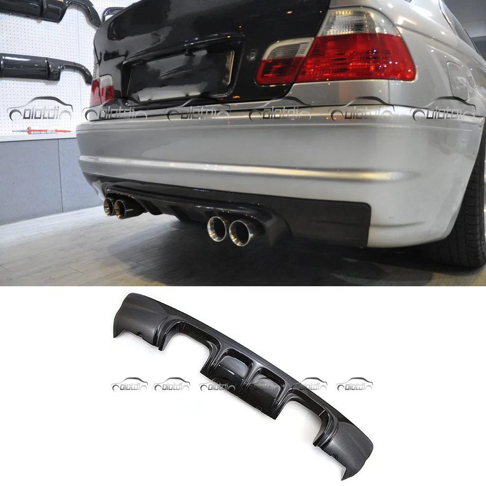 For BMW E46 M3 CSL GTS V Type Carbon Rear Bumper Lip Sword Diffuser Fins Spoiler Rocker Winglet Splitter