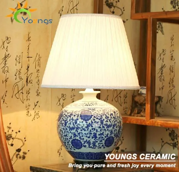 blue china lamp base