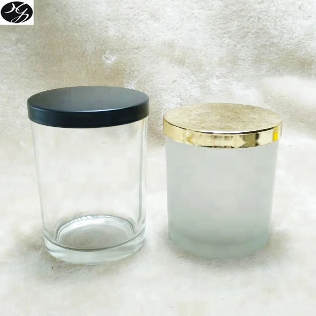 Empty Candle Jars Glass With Metal Lids 