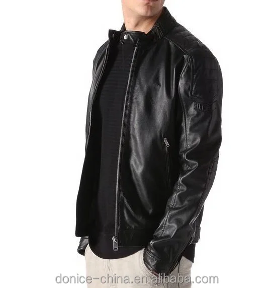 Leather Jacket Male Zip Cuff Sponge Quilting - Genuine Cow Mens Jacket,Buffalo Leather Jacket Sponge Quilting,Leather Jacket Male Zip Cuff Product on Alibaba.com