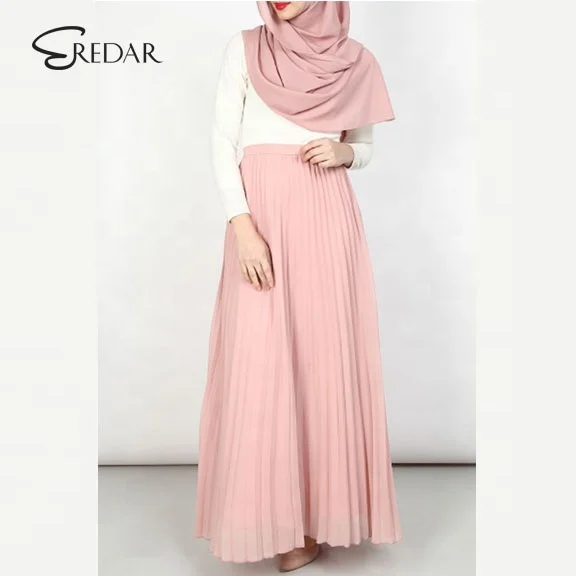 summer long pleated skirt