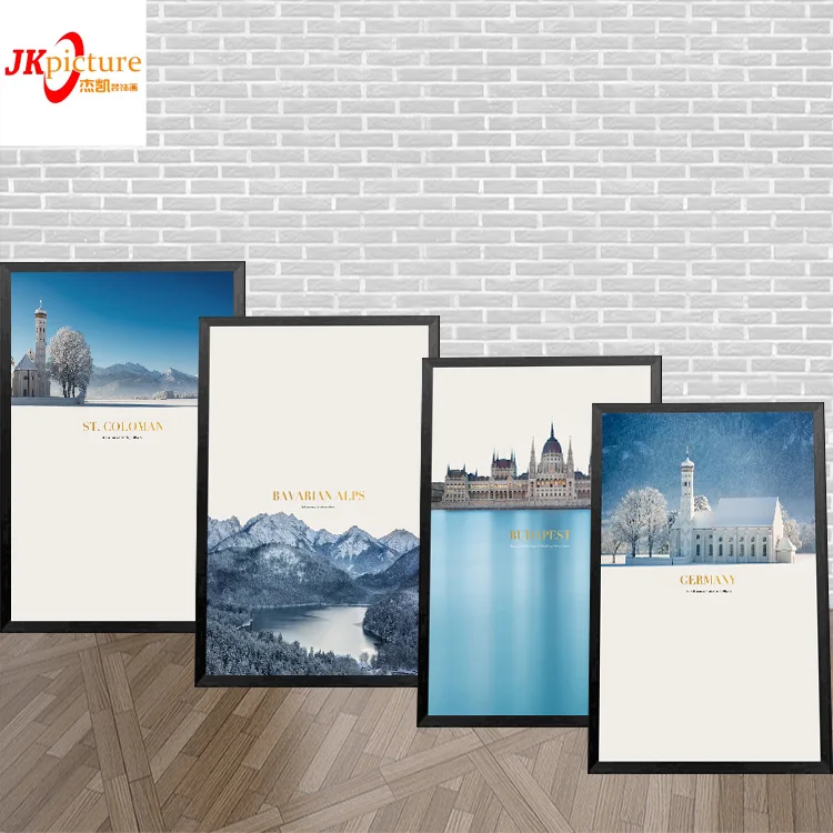Nordic Minimalist Natural Landscape Painting Four Of Joint Frame Painting Big Canvas Wall Art Decor - Buy Wall Art Wall Art,Big Wall Art Product on
