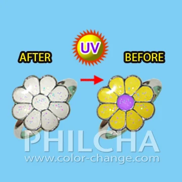 紫外线变色花金属环 改变颜色在阳光下 Buy Ringf女孩 花朵戒指 变色戒指product On Alibaba Com