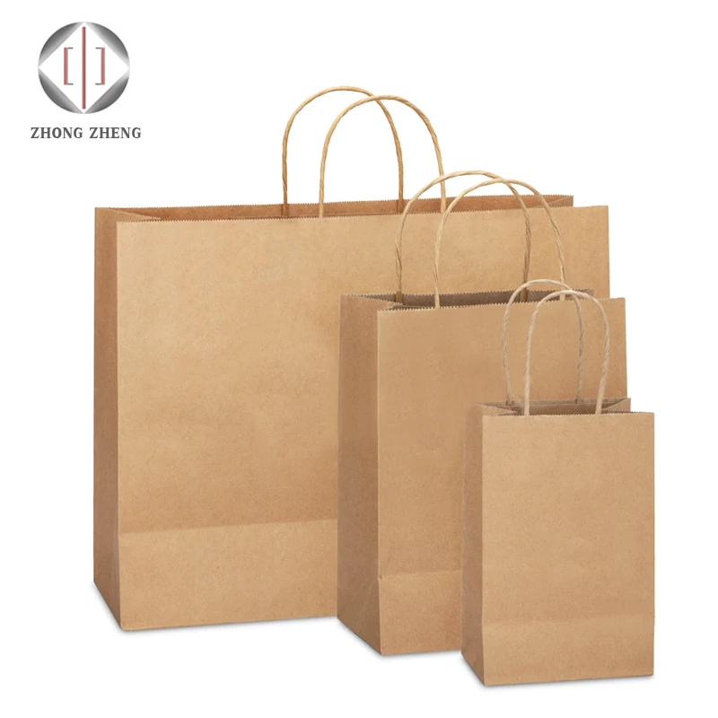 Cheap Recyclable Kraft Paper Bag Environment Friendly Shopping ...