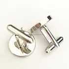 925 genuine sterling silver cufflink base engraved with 925 16MM