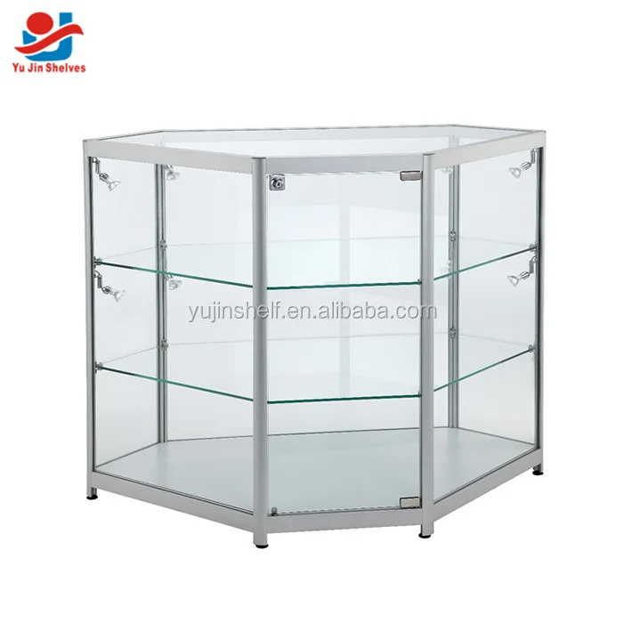 Lockable Short Display Cabinet Vitrine showcase with Casters for Shop