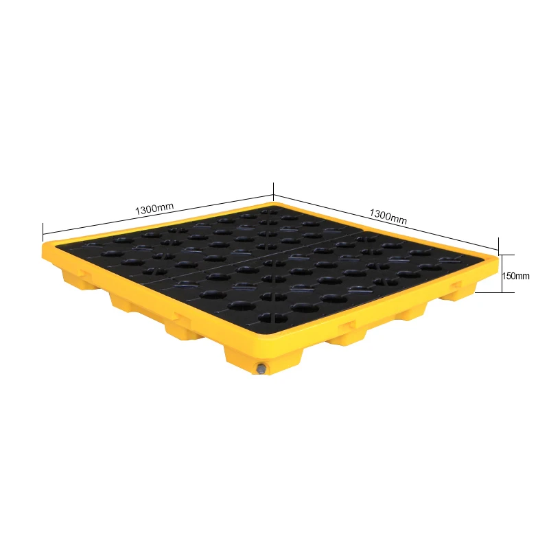 Low Profile High capacity 150 L 4 drum oil spill containment pallet for sell