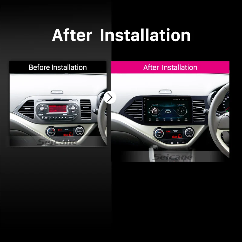 9 Inch Android 11.0 Support Mirror Link Rearview Camera Music  Car Radio GPS Navigation System for 2011-2014 KIA Morning RHD