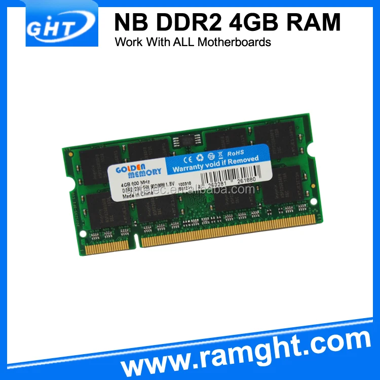 Low Density Sodimm DDR2 533 667 800 Mhz 4GB Memory Ram