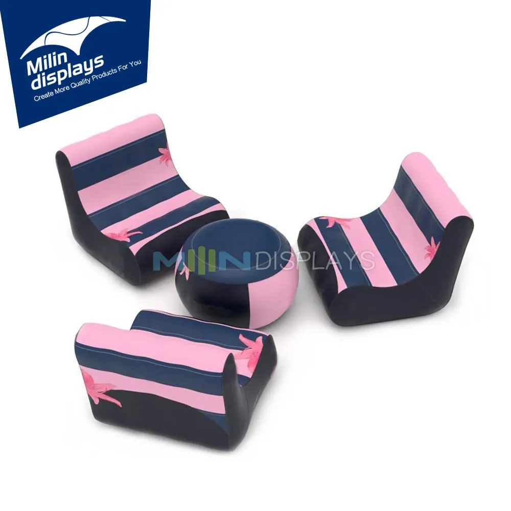 Портативная выставочная мебель с принтом на заказ надувной диван-стул