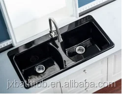 Deep Double Skirted High Quality Apron Cast Iron Enameld Kitchen Crusher Sink Use