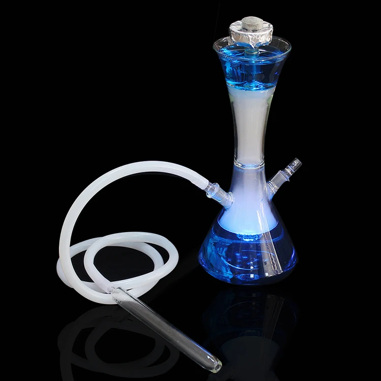 Large Customized Glass LED Hookah Shisha Mirrored Sheesha for Hookah Bar OEM Smoking Device with LED Light Wholesale
