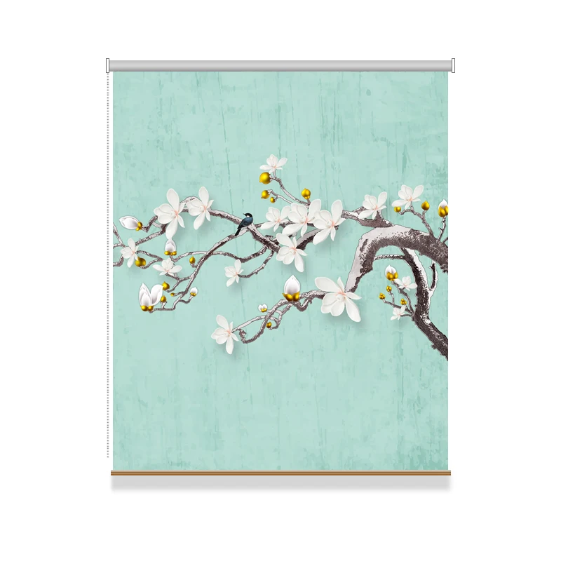 Необычная элегантная шторка с цветочным принтом для гостиной