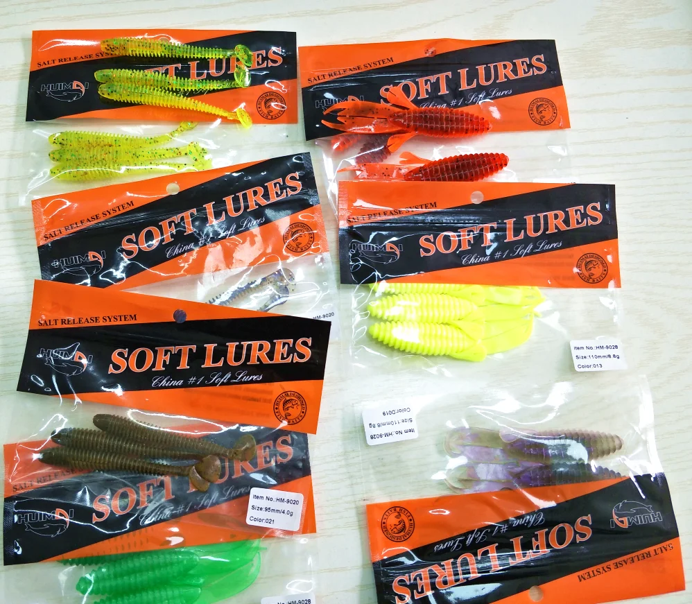 Tide Soft Lures Td9039 Rubber Plastics Fishing Lure Pvc Soft Worm Bug