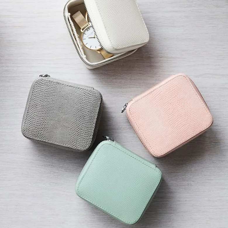 factory direct customized small multicolor size leather brush box many colors cosmetic jewelry travel case