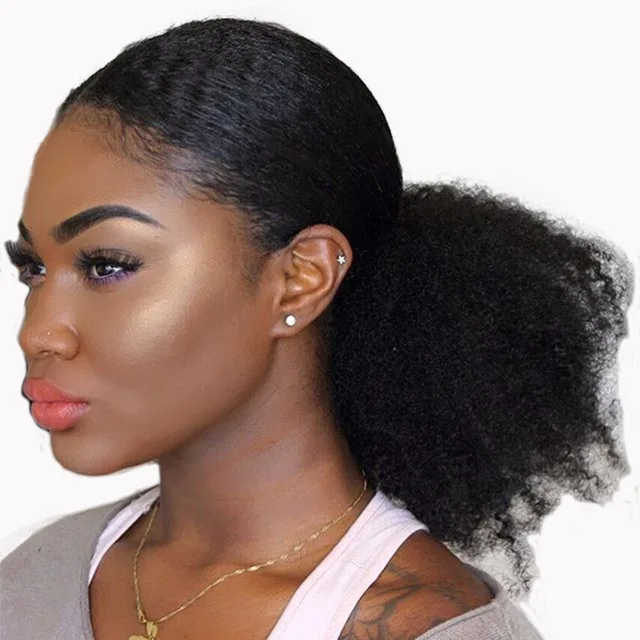 Short High Ponytail Human Hair 100% Human Hair Ponytail Hairpiece Afro Kinky  Curly Ponytails Extension Drawstring Black Women - Buy Hair  Topper,Hairpiece,Hair Extension Product on 