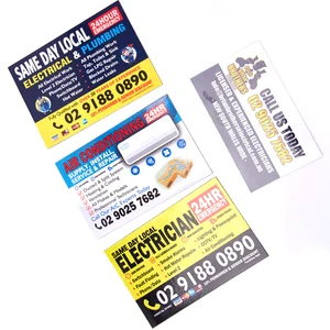 Custom Designed DL Card Paper Flyer Business Card Envelope Packing With Soft PVC Rubber Fridge Magnet Magnetic Sticker Type