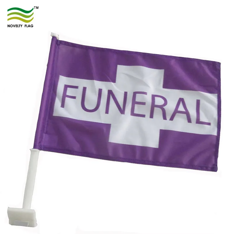 Blank White Polyester Funeral Procession Car Flag