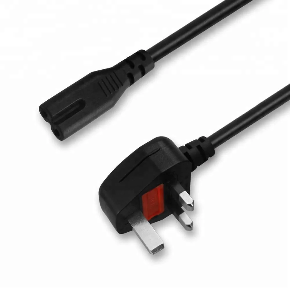 Wire UK 3 Pin Plug to IEC C5 Power Cord Cable 17