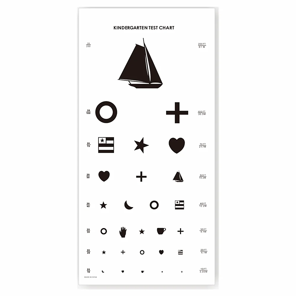 Kindergarten Snellen Distance Optical Vision Test Chart - Buy Vision ...