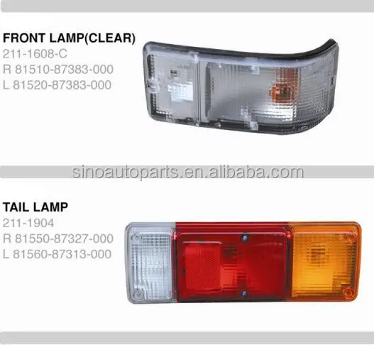 Source TAIL LAMP 81550-87327-000 81560-87313-000,FRONT LAMP 81510