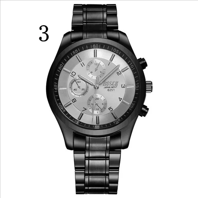 BOSCK 8251 Men's Quartz Watch, Classic Black