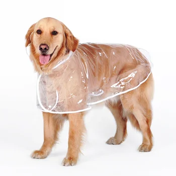Fashion Large Big Cool PVC Toy Clothing For Pet Raincoat Waterproof For Dog Transparent Rain Coat